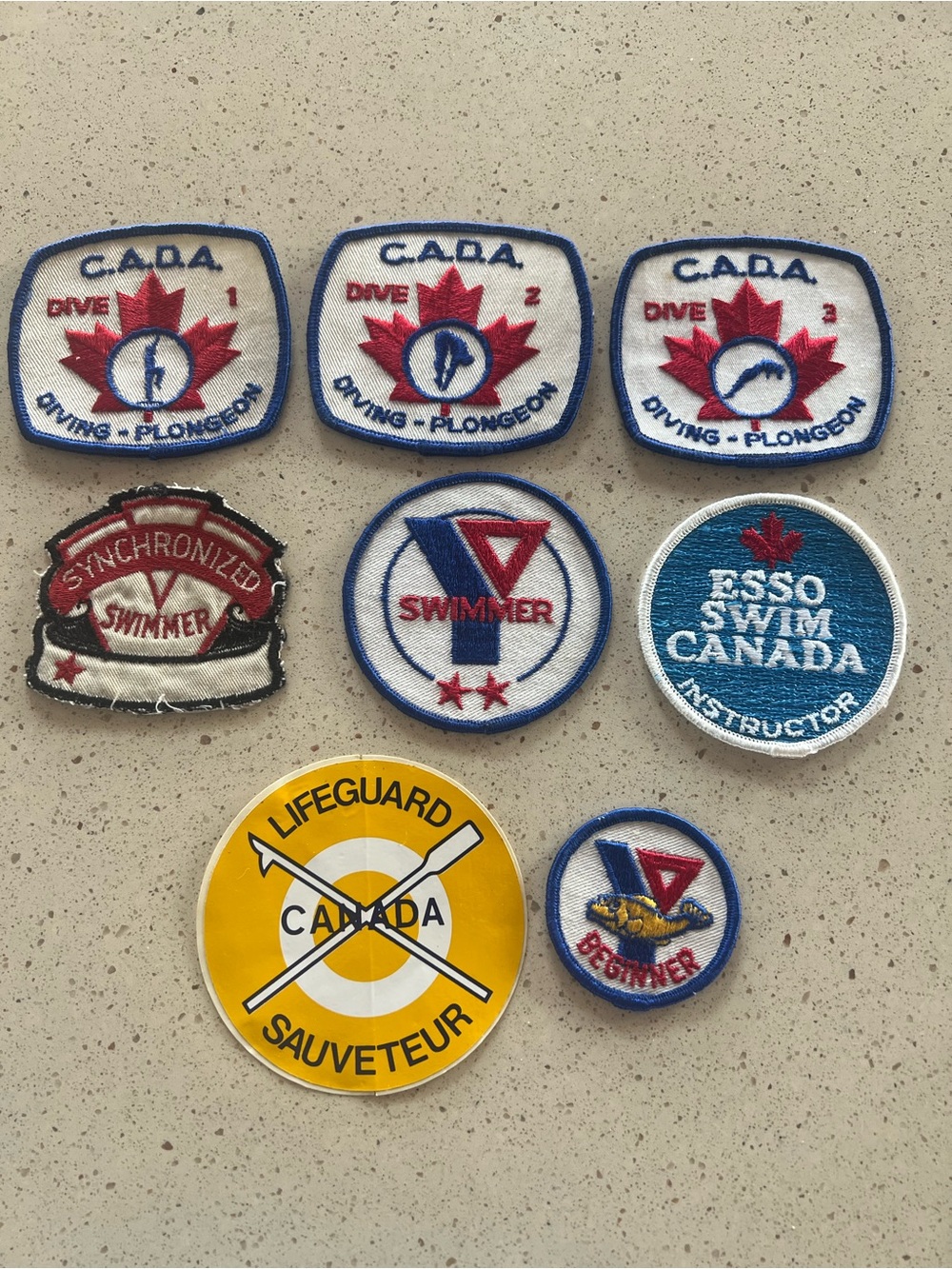 Vintage 7 Canada Swim, Dive, Lifeguard Patch Set  1 sticker